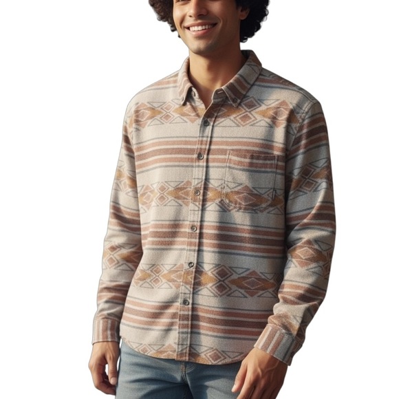 EDDIE BAUER Tribal Southwestern Print Button Down Long Sleeve Shirt - Picture 1 of 8